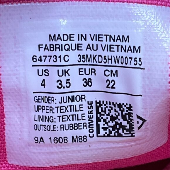 Converse All Star Girl’s Purple Sparkle Low Top Lace Up Oxford Sneakers Size 4 - Picture 6 of 8
